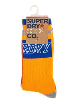 Pack Calcetines Superdry Courtside Hombre Naranja