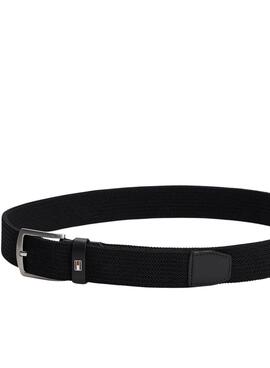 Cinturón elástico Tommy Hilfiger Denton negro para hombre