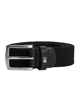 Cinturón elástico Tommy Hilfiger Denton negro para hombre