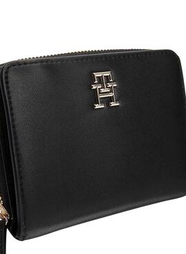 Cartera Tommy Hilfiger Logotape negro para mujer