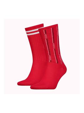 Pack 2 Calcetines Tommy Hilfiger Ace Rojo Hombre