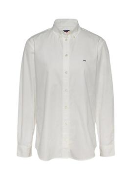 Camisa  Tommy Jeans  Pinstripe blanco para mujer 
 