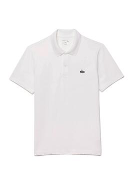 Polo Lacoste Bord Cotes blanco para hombre
