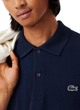Polo Lacoste Bord Cotes azul marino para hombre