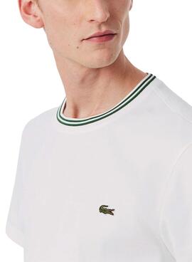 Camiseta Lacoste Ribbed blanco para hombre