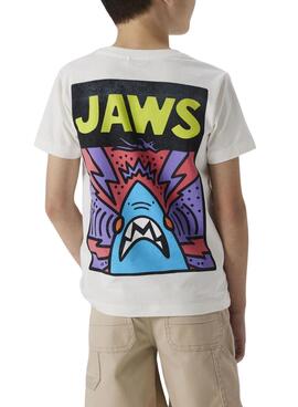 Camiseta Name It Makai Jaws regular beige niño