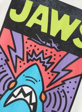 Camiseta Name It Makai Jaws regular beige niño