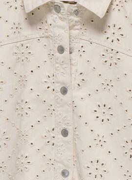 Chaqueta Only Kids Crochet beige para niña