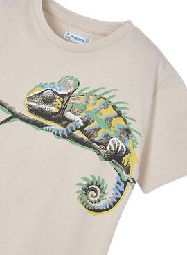 Camiseta Mayoral Chameleon beige para niño