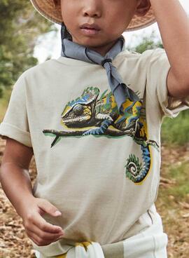 Camiseta Mayoral Chameleon beige para niño