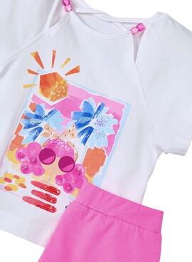 Conjunto Mayoral Short camelia rosa para niña