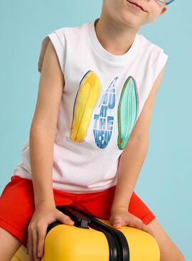 Camiseta Mayoral Tirantes tablas blanco para niño