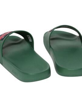 Chanclas Tommy Jeans Pool Slide verde para hombre