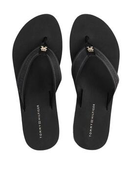 Chanclas Tommy  Hilfiger Webbing negro para mujer