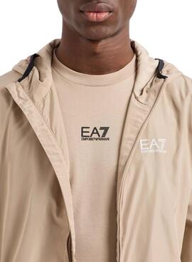 Sudadera Emporio Armani EA7 Core Identity tostado para hombre