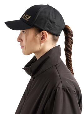 Gorra Emporio Armani EA7 Core negro y dorado para hombre