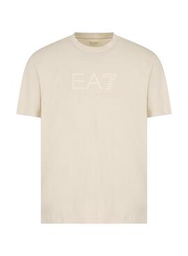 Camiseta Emporio Armani EA7 logo beige para hombre