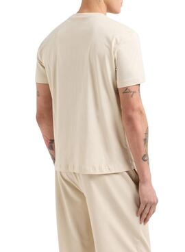Camiseta Emporio Armani EA7 logo beige para hombre