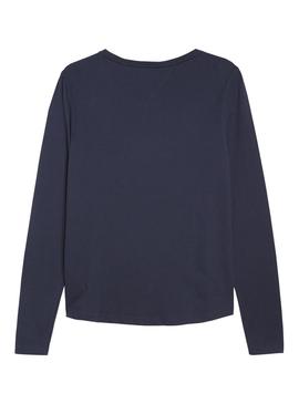 Camiseta Tommy Jeans Long Sleeve Azul Mujer
