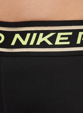Mallas Nike Pro negro y amarillo para niña