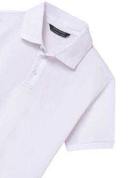 Polo Mayoral granito básico blanco para niño