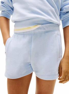 Shorts Tommy Hilfiger Script azul para niña
