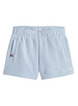 Shorts Tommy Hilfiger Script azul para niña