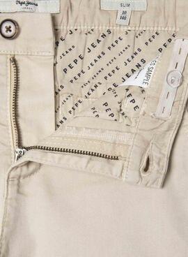 Pantalón Pepe Jeans Junior slim beige para niño