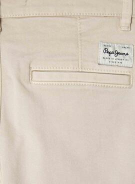 Pantalón Pepe Jeans Junior slim beige para niño