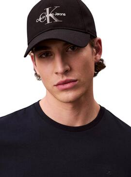 Gorra  Calvin Klein Jeans Monologo  negro para hombre  