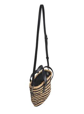 Bolso Pepe Jeans Fiona natural y negro para mujer