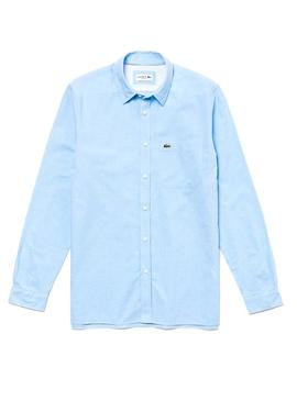 Camisa Lacoste Popelin Azul Claro Hombre