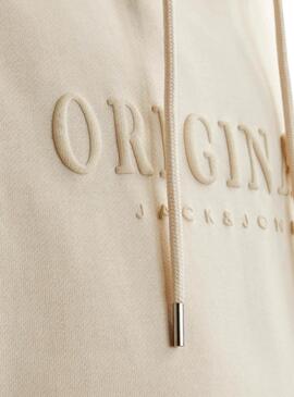 Sudadera Jack and Jones Freder beige para hombre