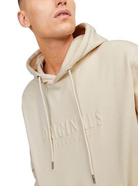 Sudadera Jack and Jones Freder beige para hombre