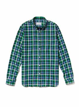 Camisa Lacoste Regular Check Verde Hombre