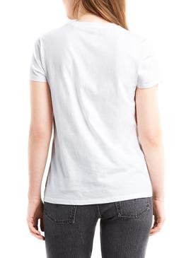 Camiseta Levis Perfect Logo Stripe Blanco Mujer