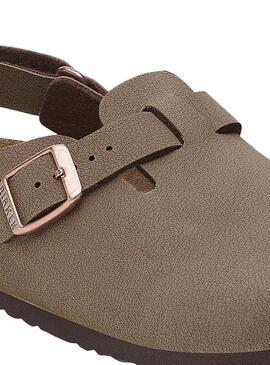Zuecos Birkenstock Tokio marrón para niño