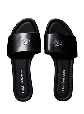 Sandalias Calvin Klein planas negro para mujer