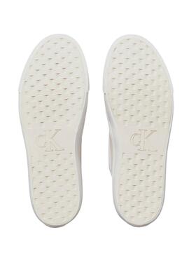 Zapatillas Calvin Klein de lona con plataforma blanco para mujer