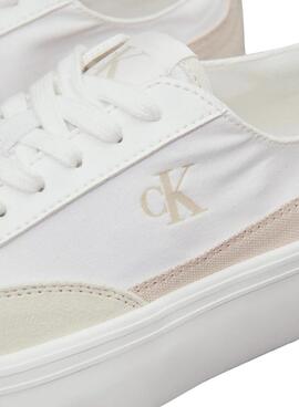 Zapatillas Calvin Klein de lona con plataforma blanco para mujer