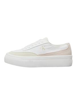 Zapatillas Calvin Klein de lona con plataforma blanco para mujer
