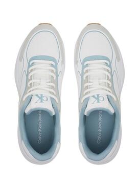 Zapatillas Calvin Klein retro de malla blanco para mujer