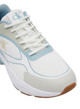 Zapatillas Calvin Klein retro de malla blanco para mujer