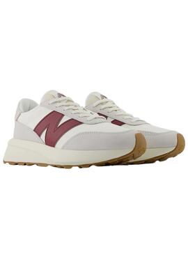 Zapatillas New Balance U370 blanco y granate para mujer y hombre