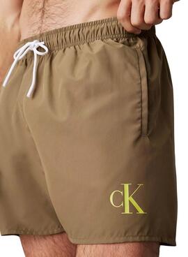 Bañador Calvin Klein Monogram verde para hombre