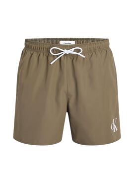 Bañador Calvin Klein Monogram verde para hombre