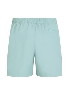 Bañador Calvin Klein logo tape turquesa para hombre