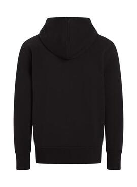 Sudadera Calvin Klein Serif logo negro con capucha para hombre