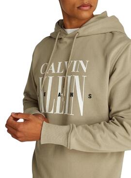 Sudadera Calvin Klein Serif logo tostado con capucha para hombre