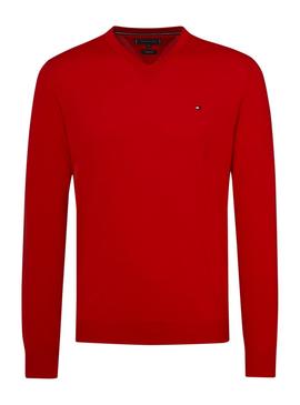 Jersey Tommy Hilfiger V Neck Rojo Hombre